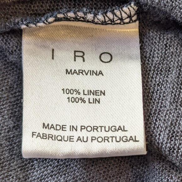 IRO Marvina Long Sleeve Distressed Linen Tee Navy Size 38(Medium) 100% Linen EUC - Picture 7 of 8